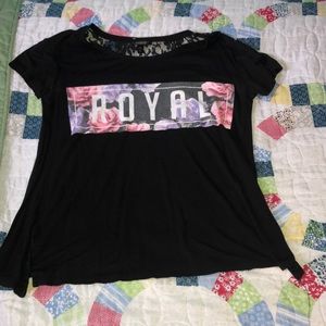 Black t-shirt with net on top